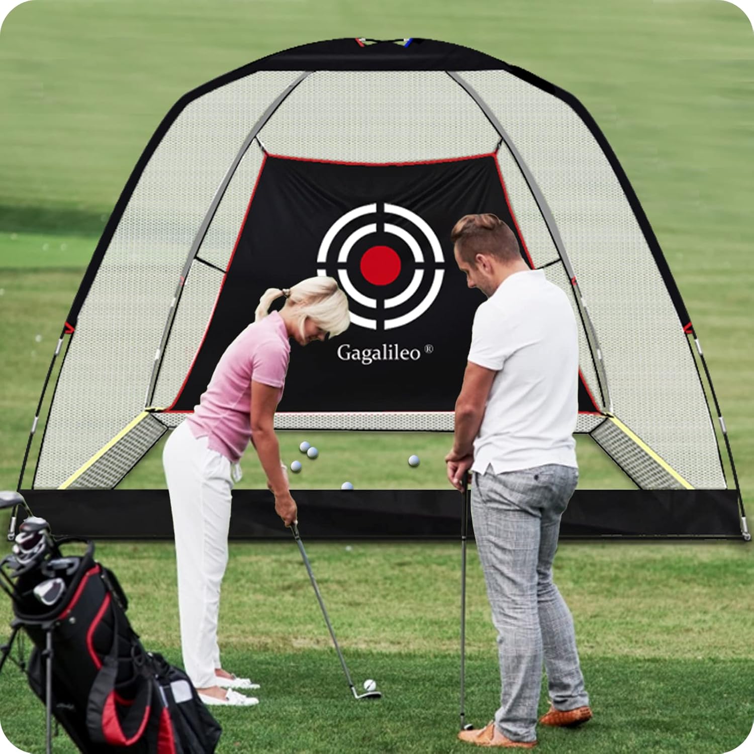 Golf Nets for Backyard,Golf Net,Golf Driving Range,Golf Practice Hitting Net,10X7X6Ft Golf Net with Target and Carry Bag,White Net-Without Bottom