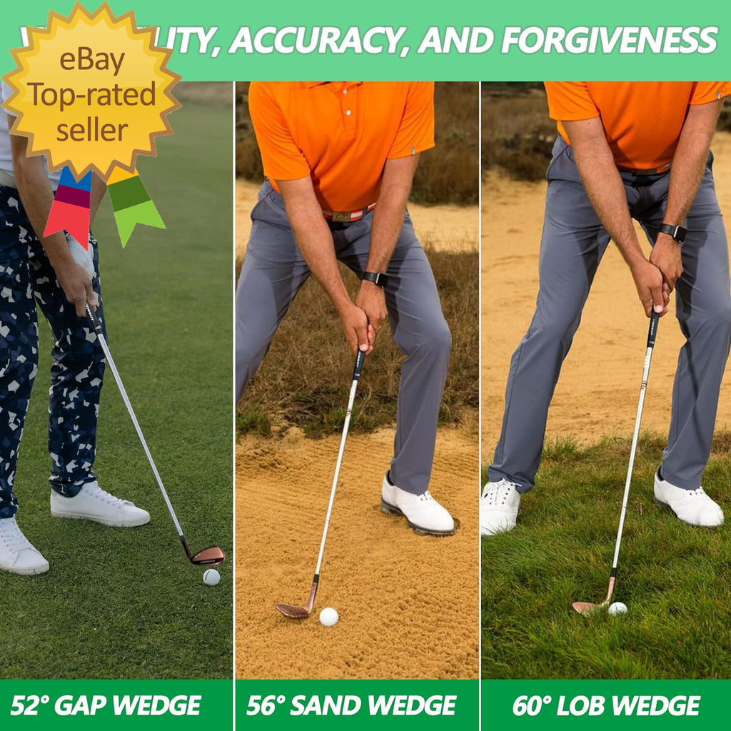 3 PCS Wedge Set or Individual Golf Wedges, Available in 52° Gap Wedge, 56° Sand
