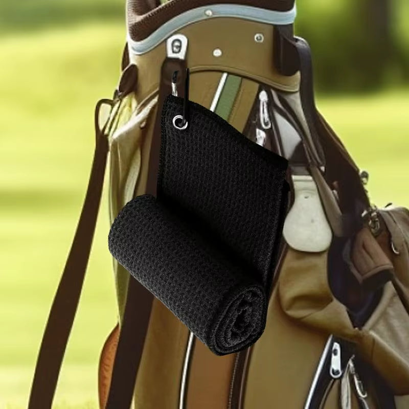 Golf Towel Microfiber Fabric for Golf Lovers Soft Absorbent Golf Club Cleaner Rag Clip Golf Accessories Golf Club Cleaning Towel
